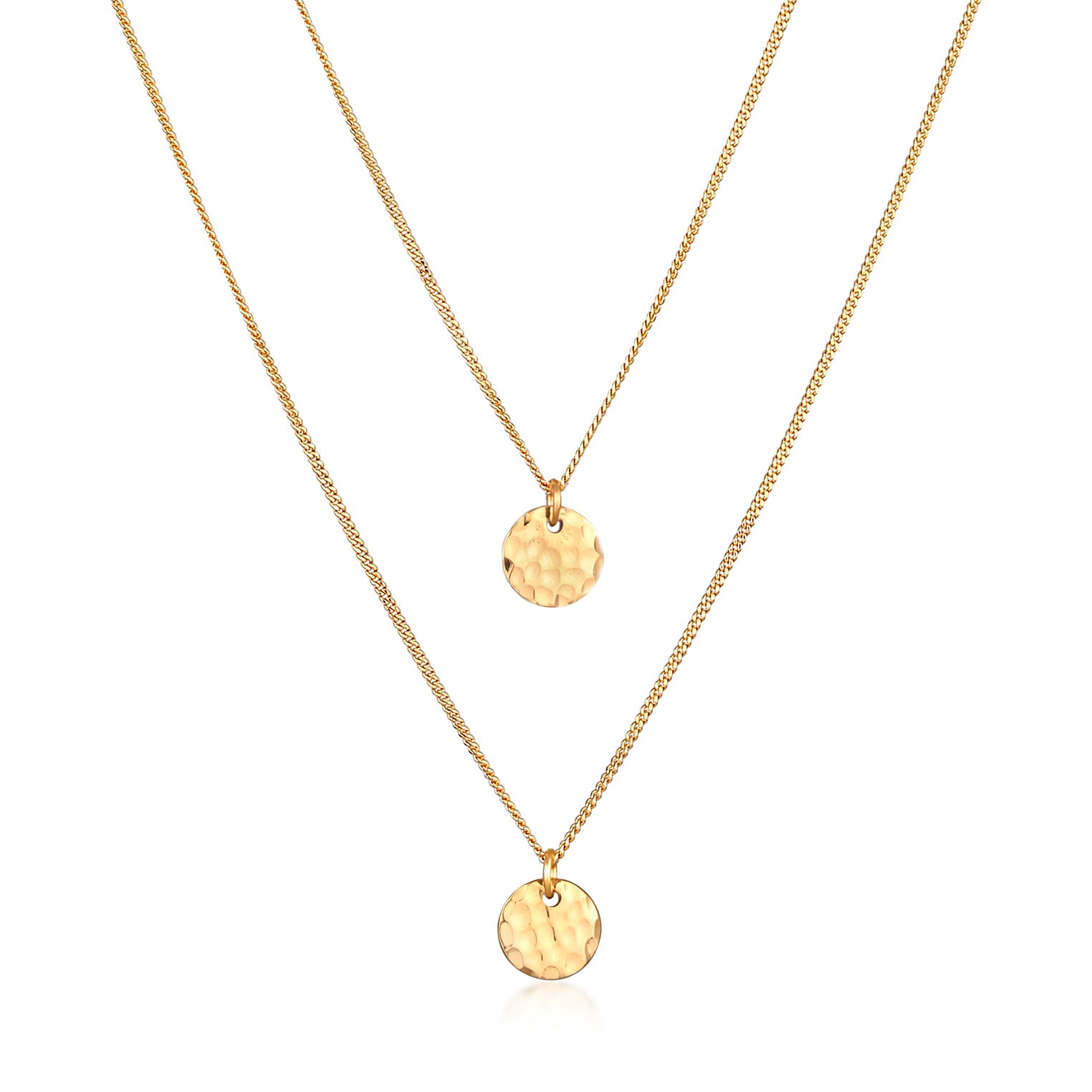 Kalung perak 925 lapis emas dengan layer plate liontin elegan Elli Jewelry