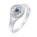 Cincin perak 925 dengan evil eye opal elegan Elli Jewelry