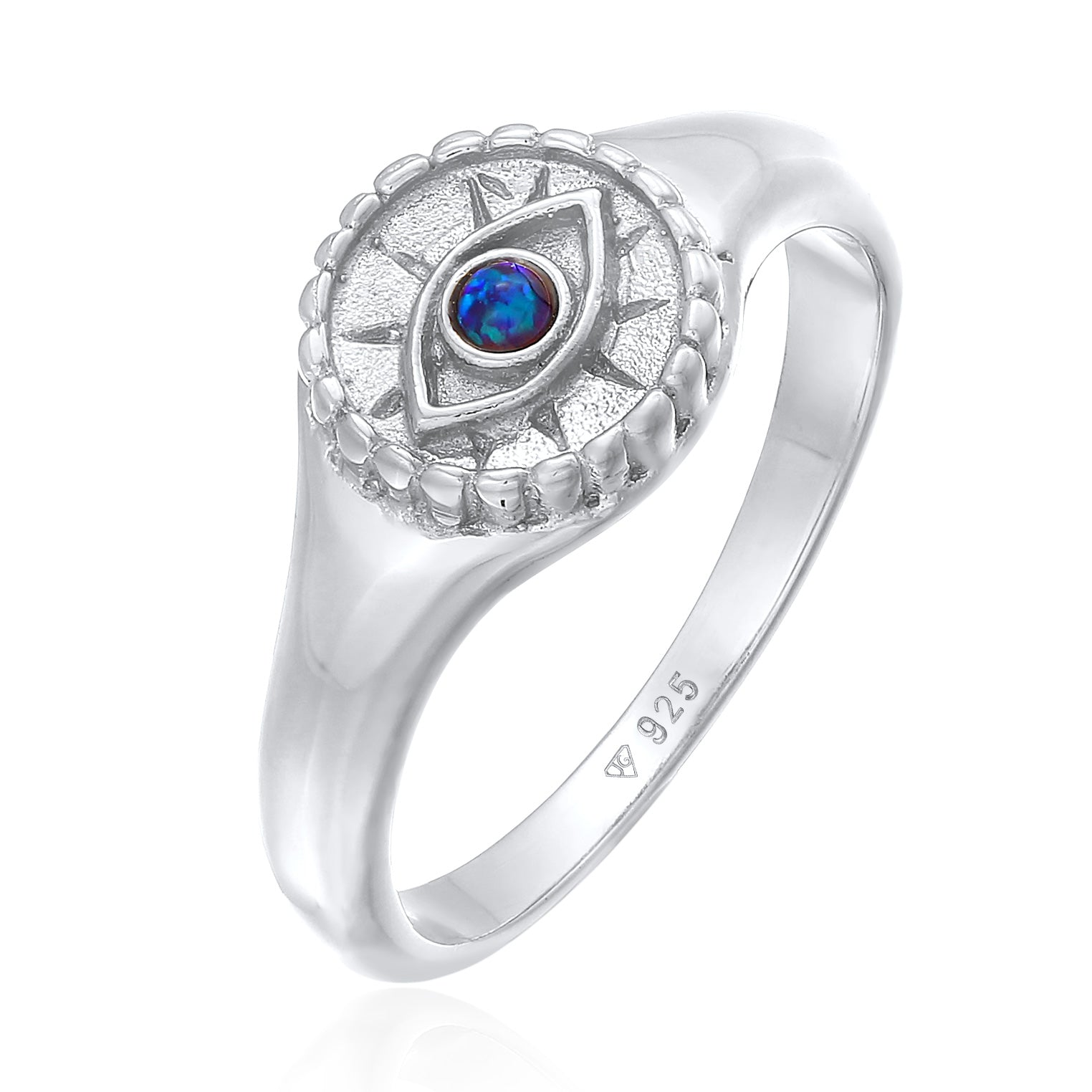 Cincin perak 925 dengan evil eye opal elegan Elli Jewelry