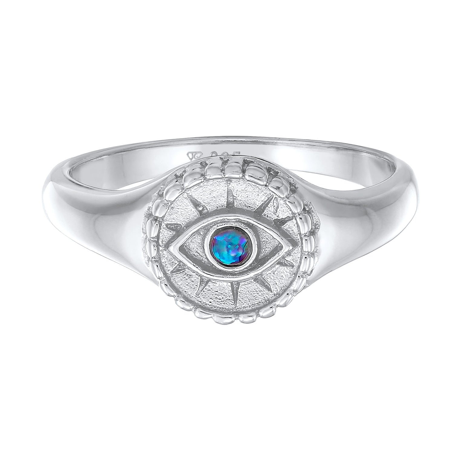 Cincin perak 925 dengan evil eye opal elegan Elli Jewelry