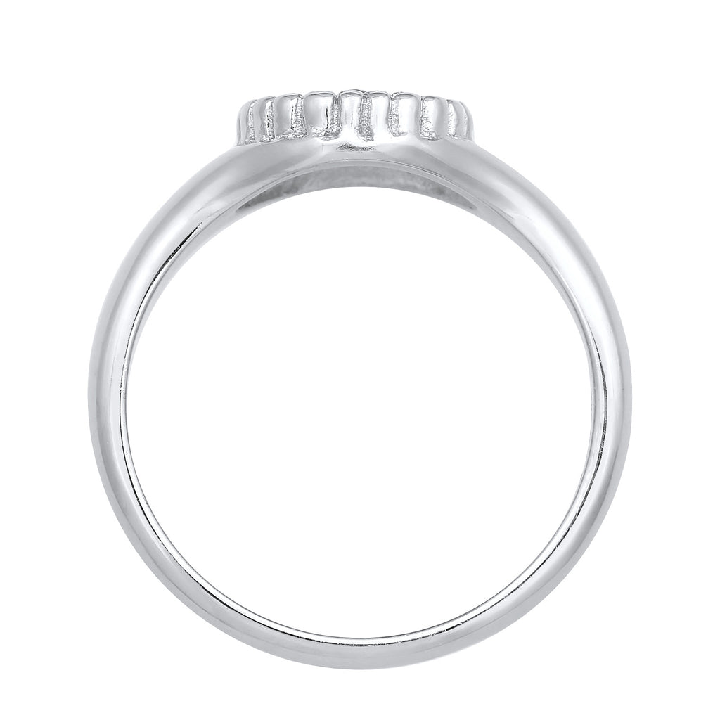 Silver Cincin Perhiasan Perak 925 Wanita Signet Evil Eye Synthetic Opal