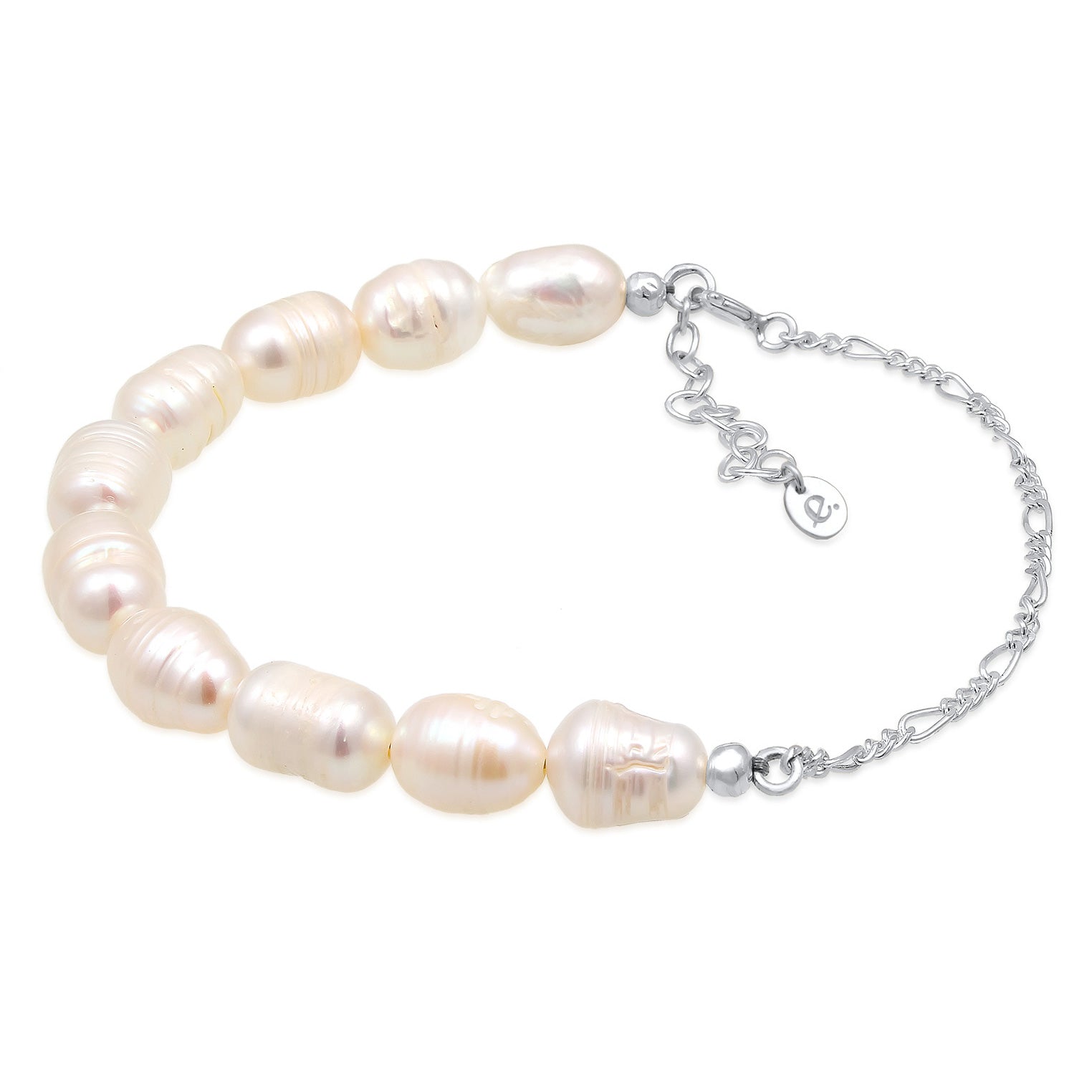 Silver Perhiasan Wanita Perak Asli - Silver Gelang Classic Mutiara Air Tawar Asli