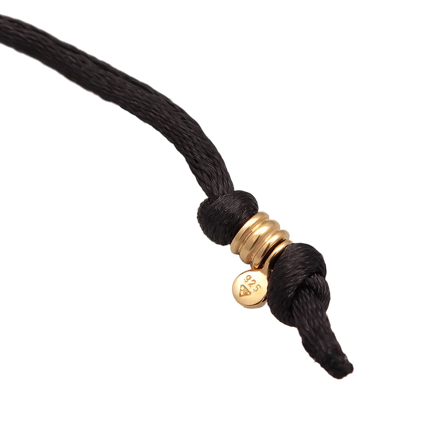 Black Kalung Perhiasan Perak 925 Wanita Choker Drop Pendant Satin Black Gold Plated