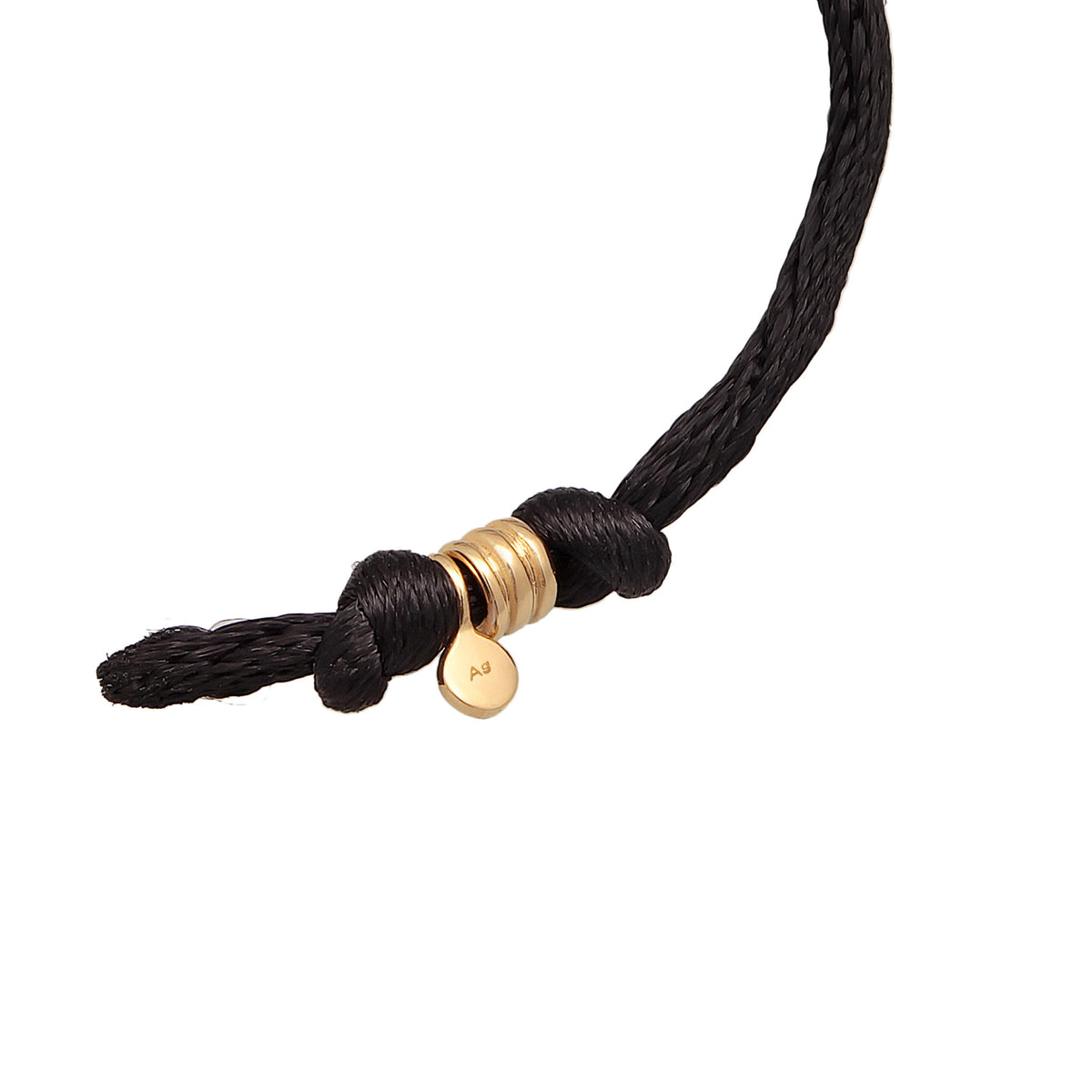 Black - Elli | Teardrop Choker Necklace 925 Silver Gold Plated Black Satin