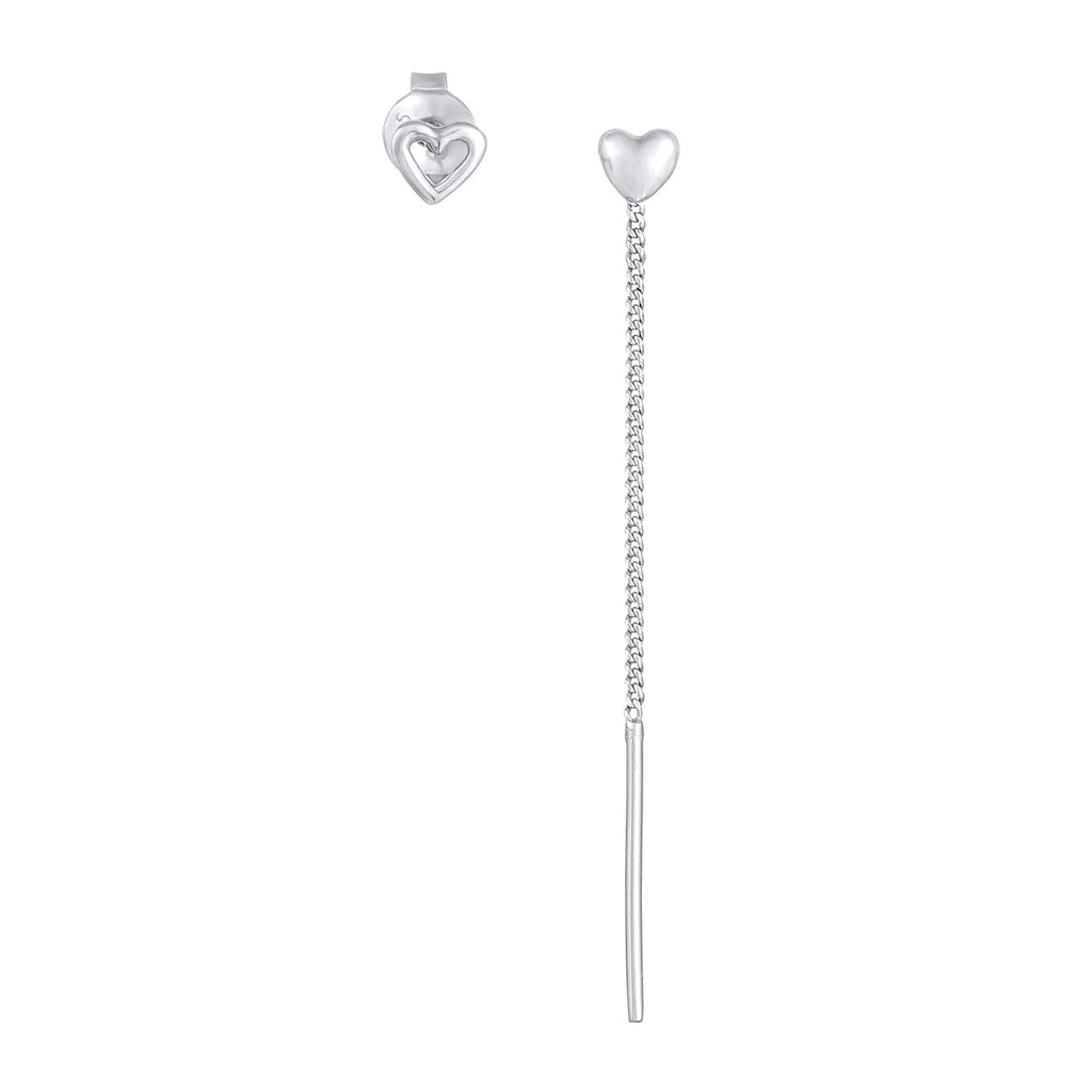 Silver Anting Perhiasan Perak 925 Wanita Set Heart Studs
