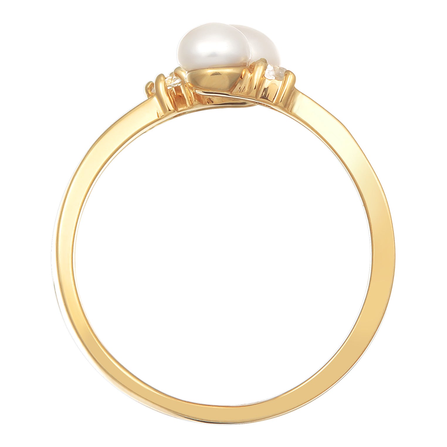 Gold Cincin Perhiasan Perak 925 Wanita Open Freswater Pearl Gold Plated