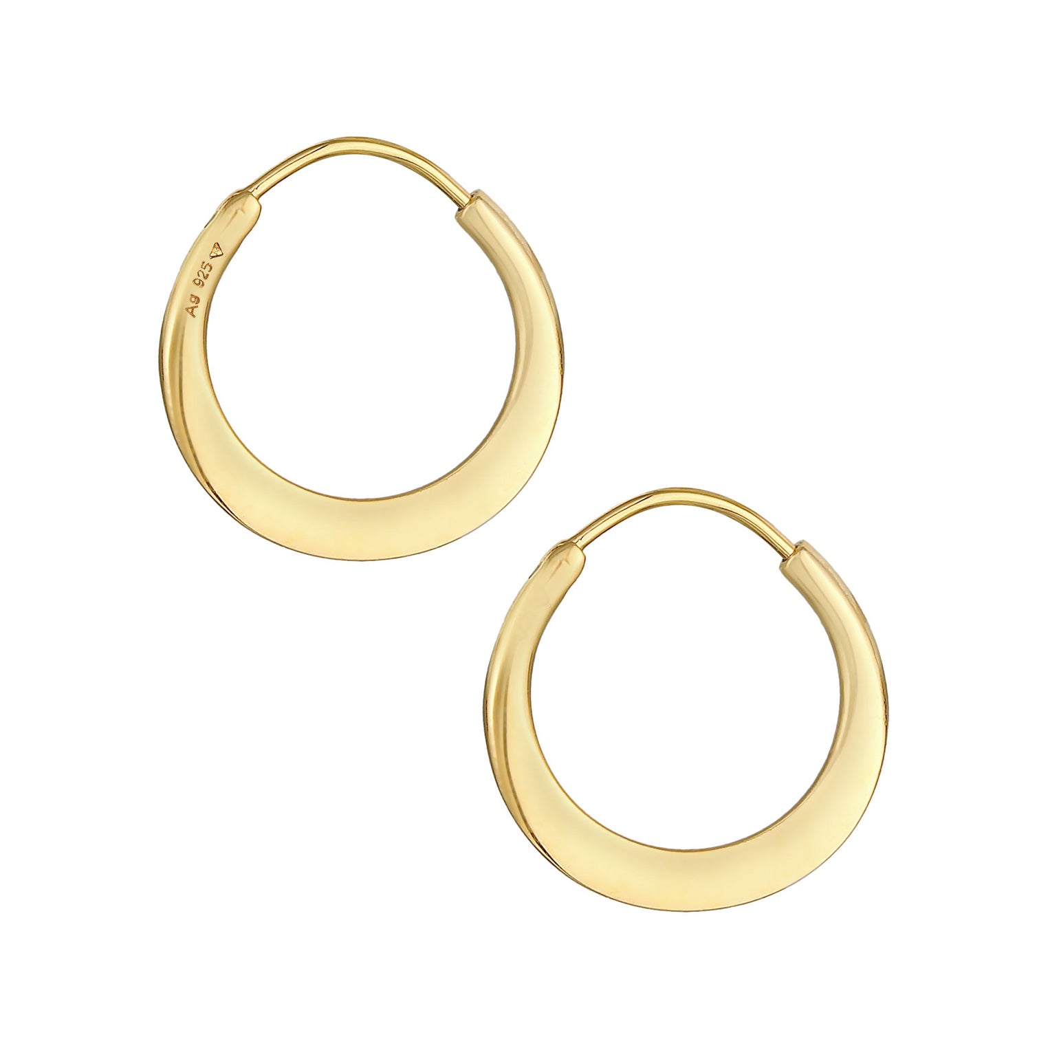 Gold Perhiasan Wanita Perak Asli - Silver Anting Creole Basic Gold Plated