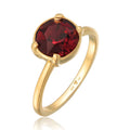 Red Cincin Perhiasan Perak 925 Wanita Dark Red Crystal Gold Plated