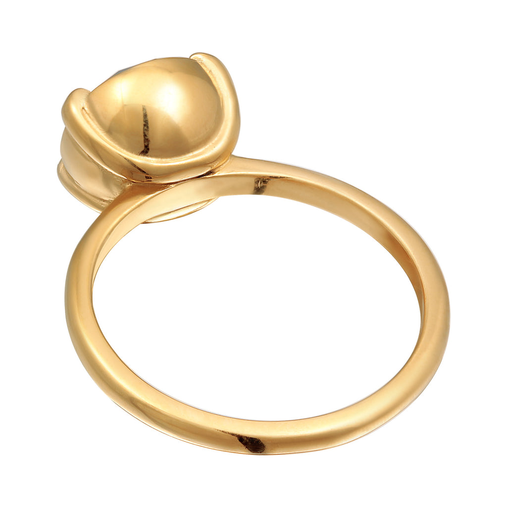 Red Cincin Perhiasan Perak 925 Wanita Dark Red Crystal Gold Plated