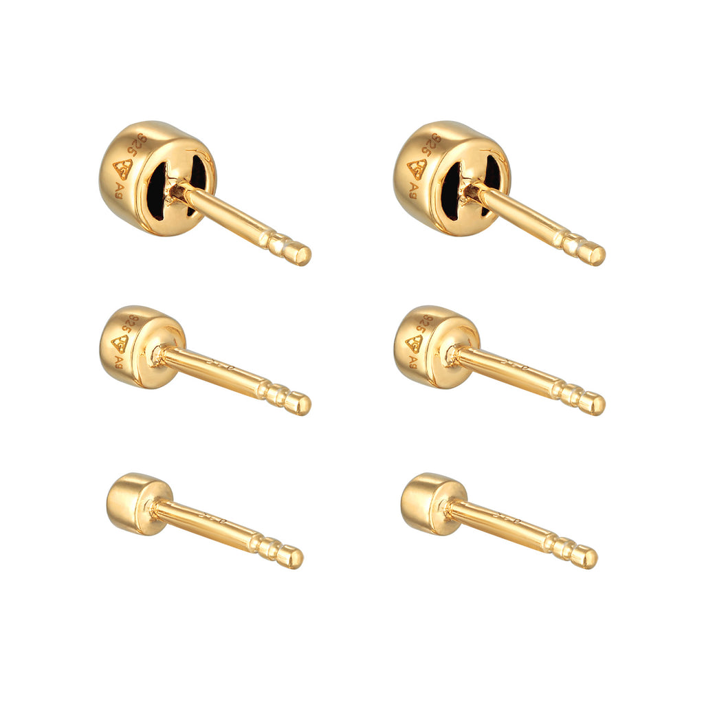 Pink Anting Perhiasan Perak 925 Wanita Stud Set Basic Crystals Pink Gold Plated