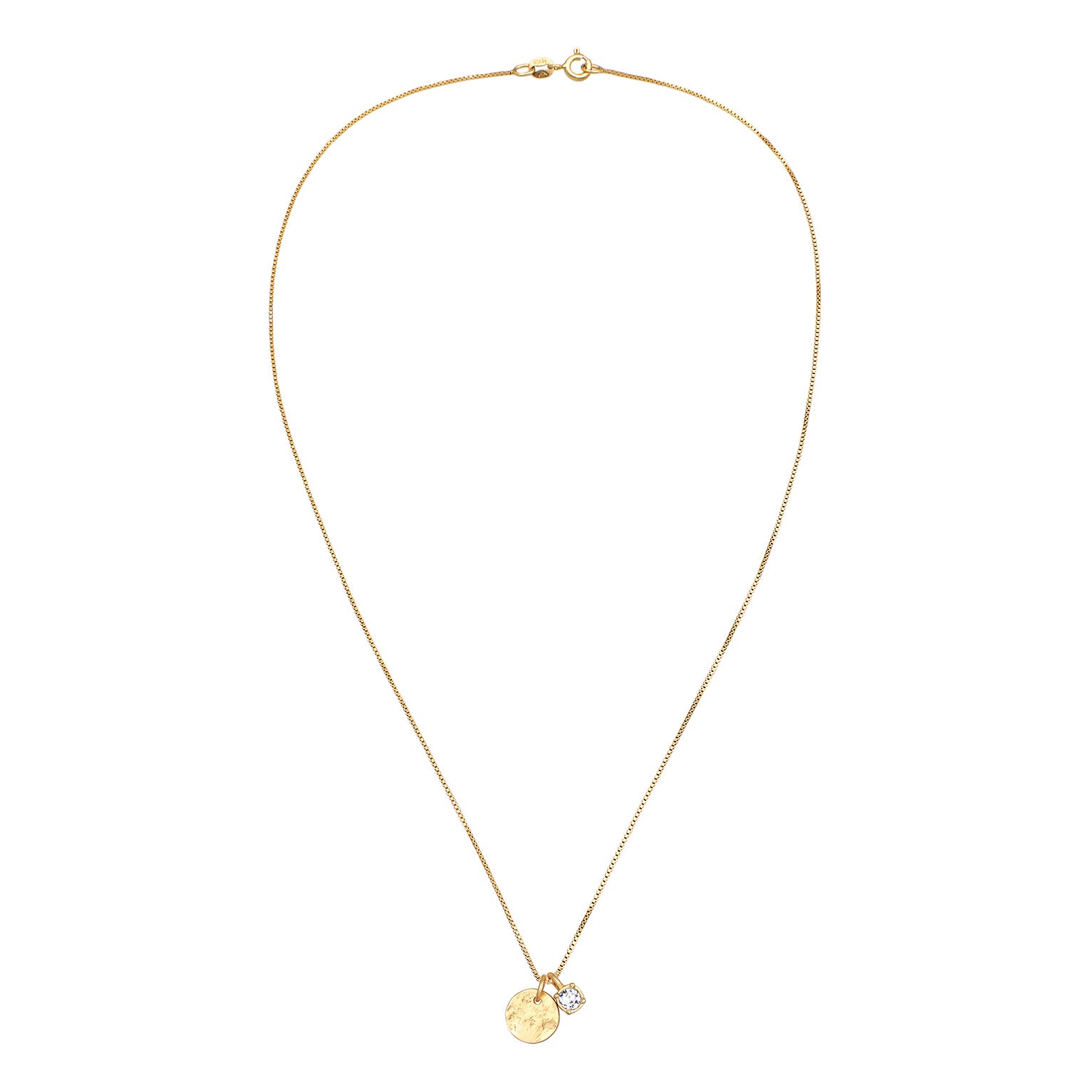 Kalung perak 925 lapis emas dengan kristal plate elegan Elli Jewelry