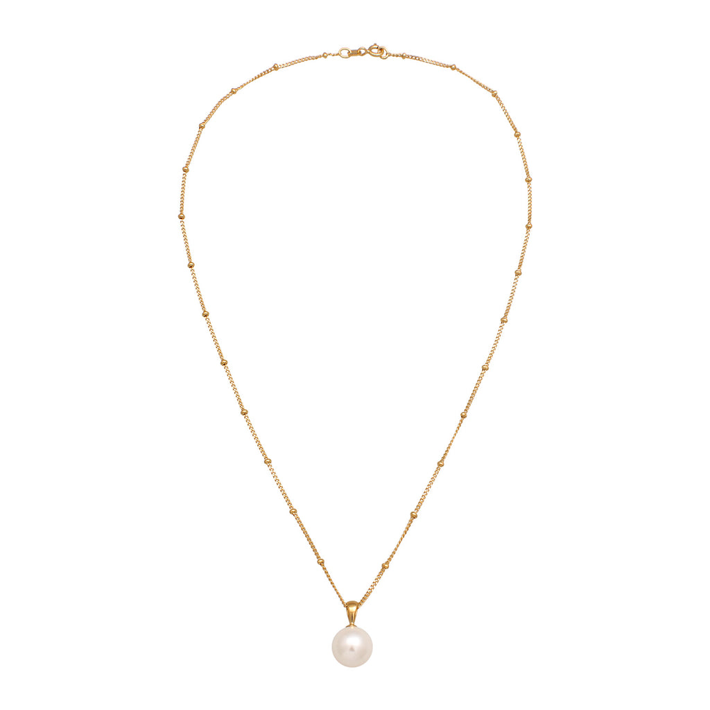 Gold Kalung Perhiasan Perak 925 Wanita Ball Shell Pearl Gold Plated