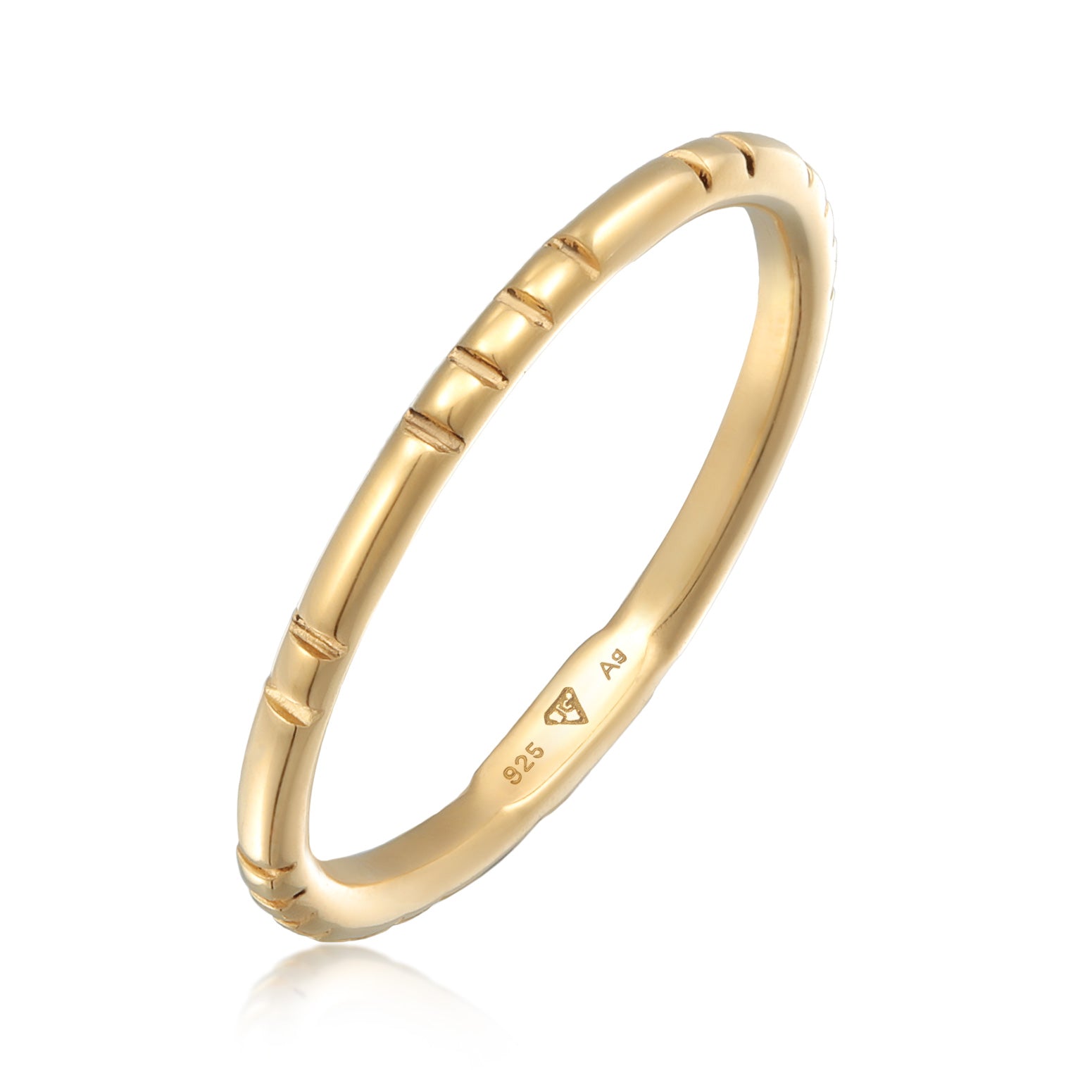 Gold Cincin Perhiasan Perak 925 Wanita Stacking Band Gold Plated