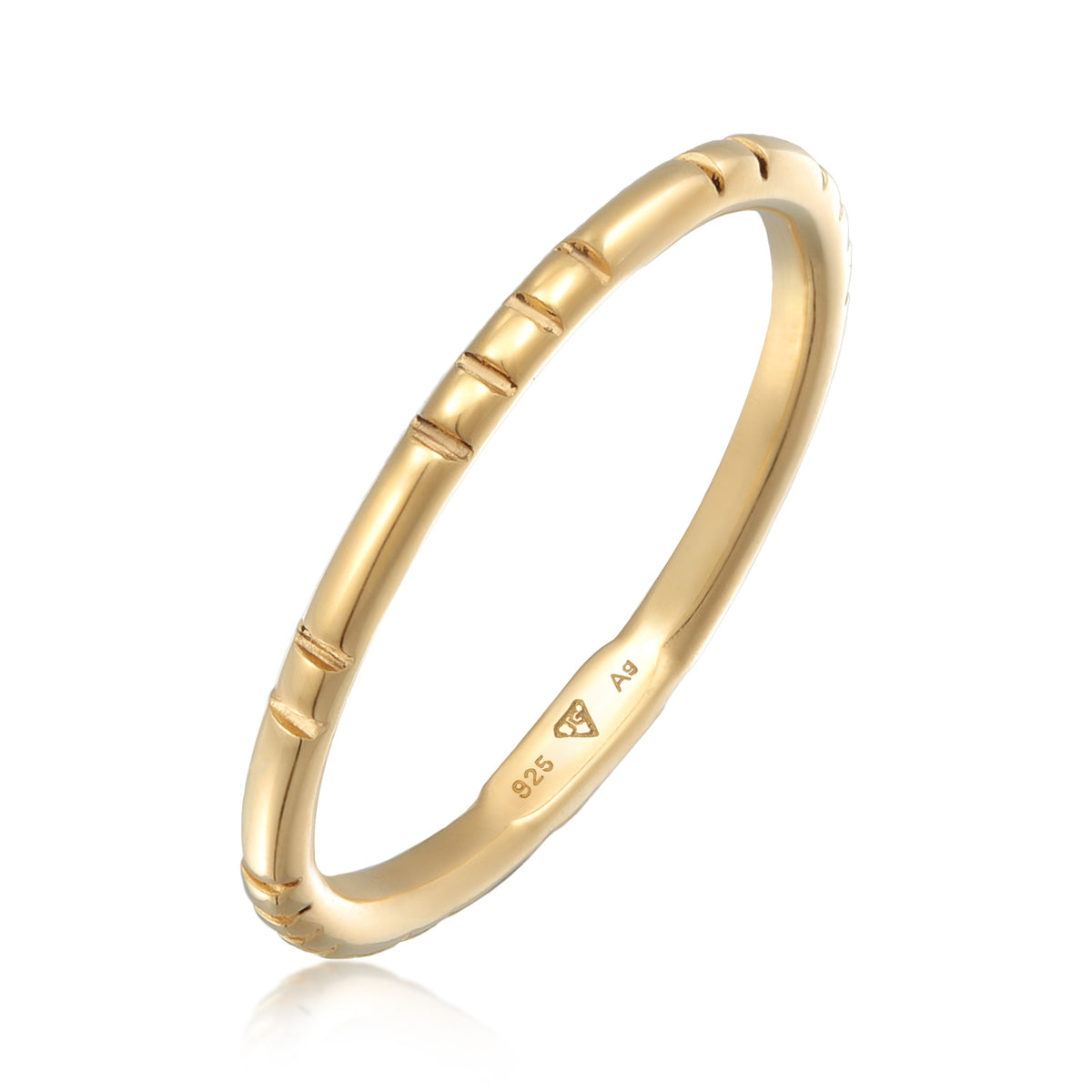 Gold - Elli | Filigree Stacking Ring 925 Silver Gold Plated