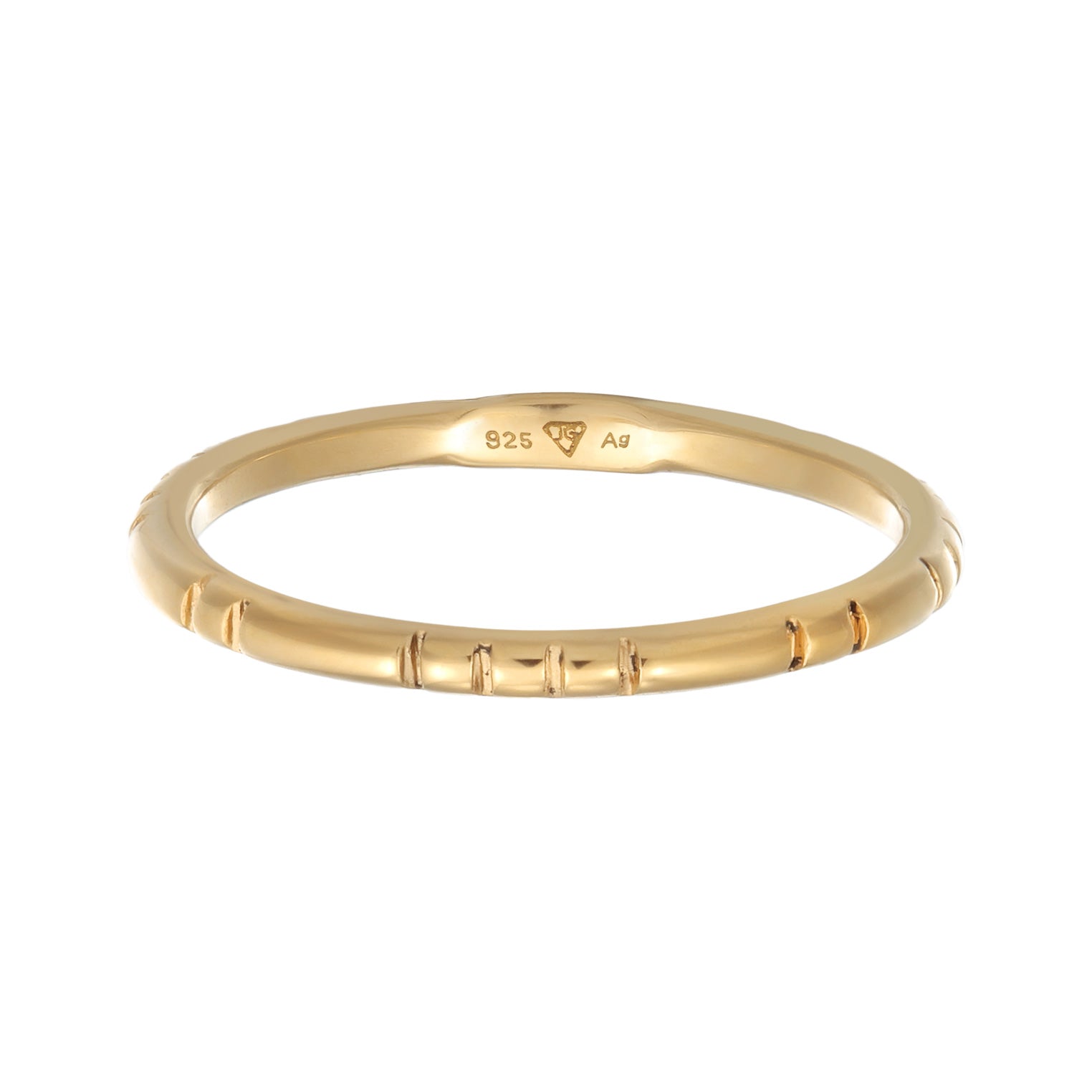 Gold Cincin Perhiasan Perak 925 Wanita Stacking Band Gold Plated