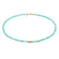 Turquoise Necklace Beads Trend Amazonite Beads In 925 Sterling Silver Gold Plated