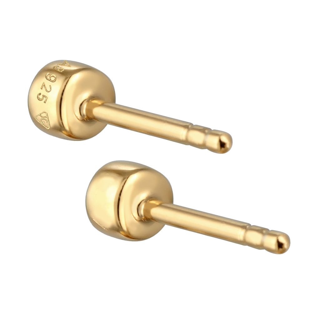 Pink Anting Perhiasan Perak 925 Wanita Stud Basic Crystals Pink Gold Plated