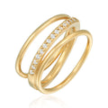 Gold Cincin Perhiasan Perak 925 Wanita Sparkling Zirconia Gold Plated