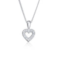 Silver Necklace Heart Sparkling In 925 Sterling Silver Embellished Crystal by Swarovski®