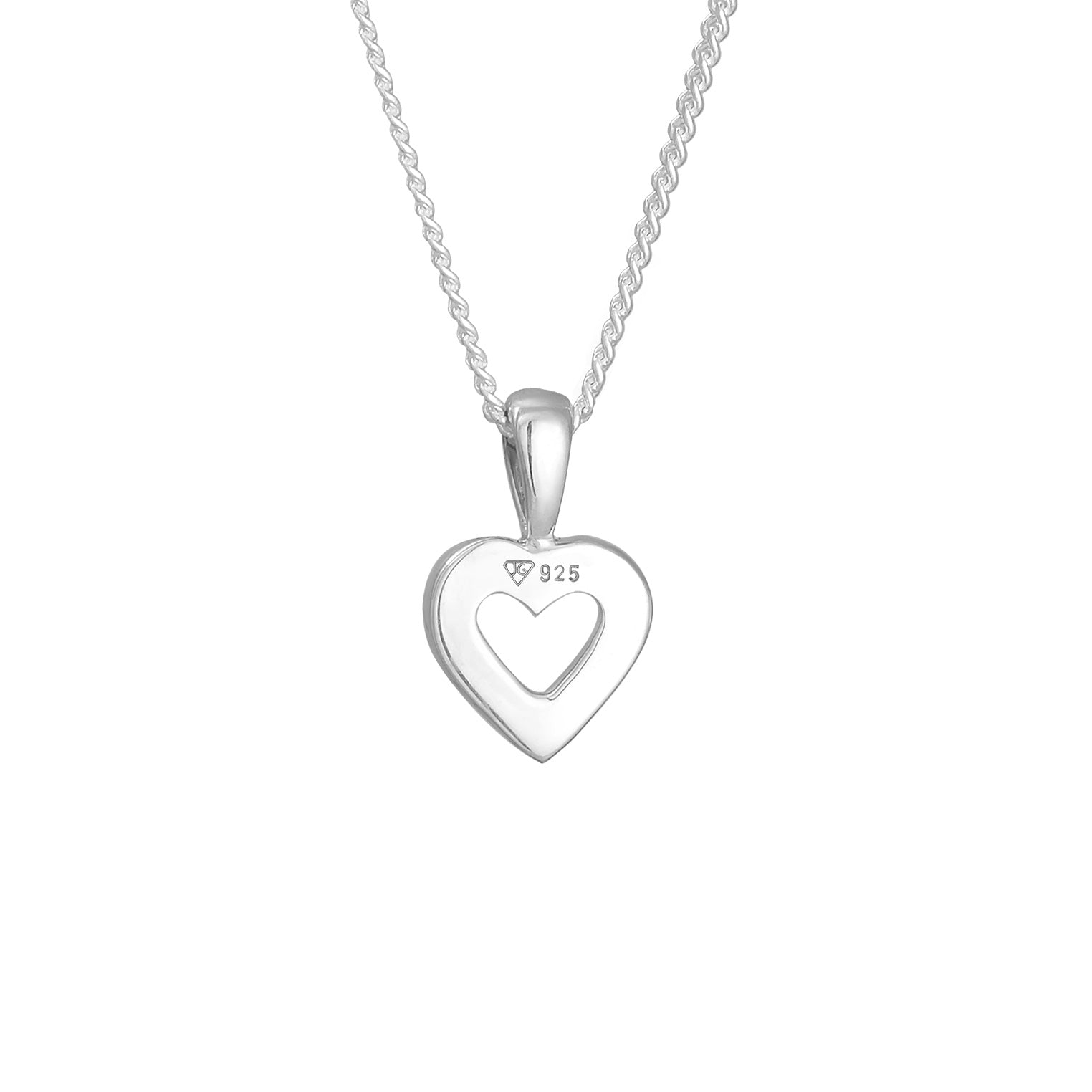 Silver Necklace Heart Sparkling In 925 Sterling Silver Embellished Crystal by Swarovski®