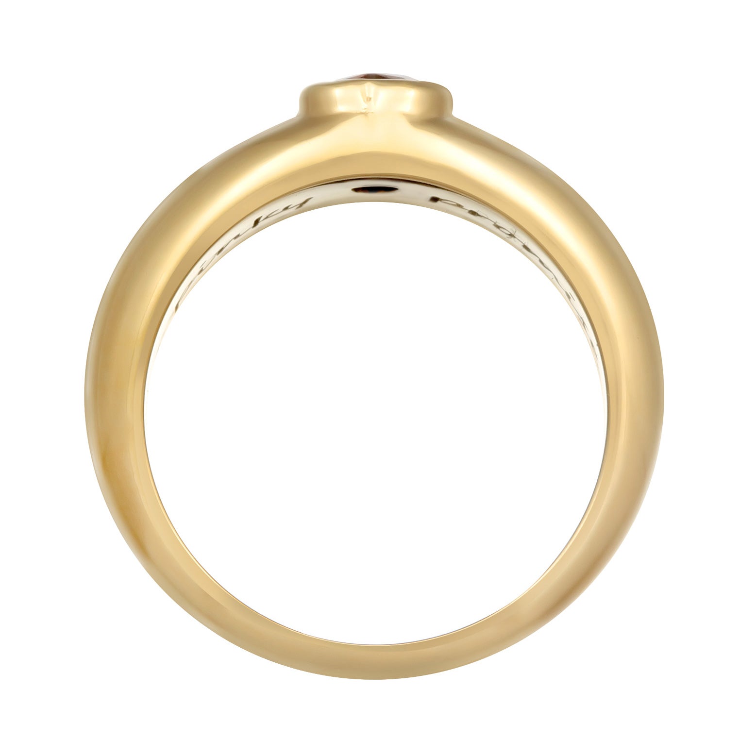 Red Perhiasan Wanita Perak Asli - Silver Cincin Band Heart Love With Zirconia Gold Plated