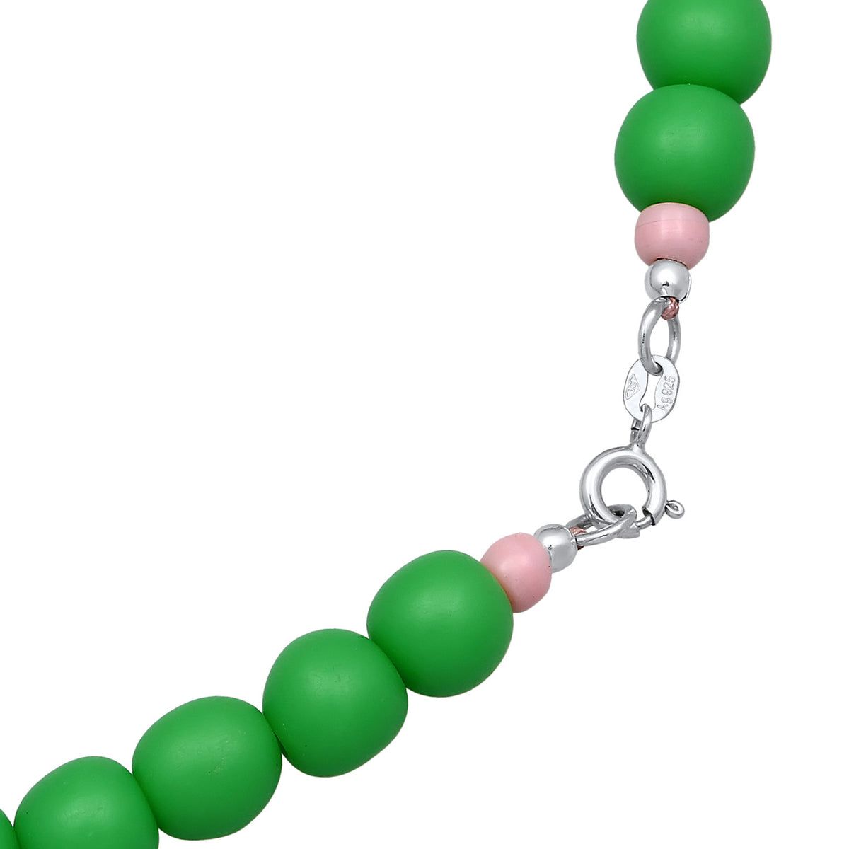 Ladies Trend Basic with resin Beads green in 925 Sterling Silver