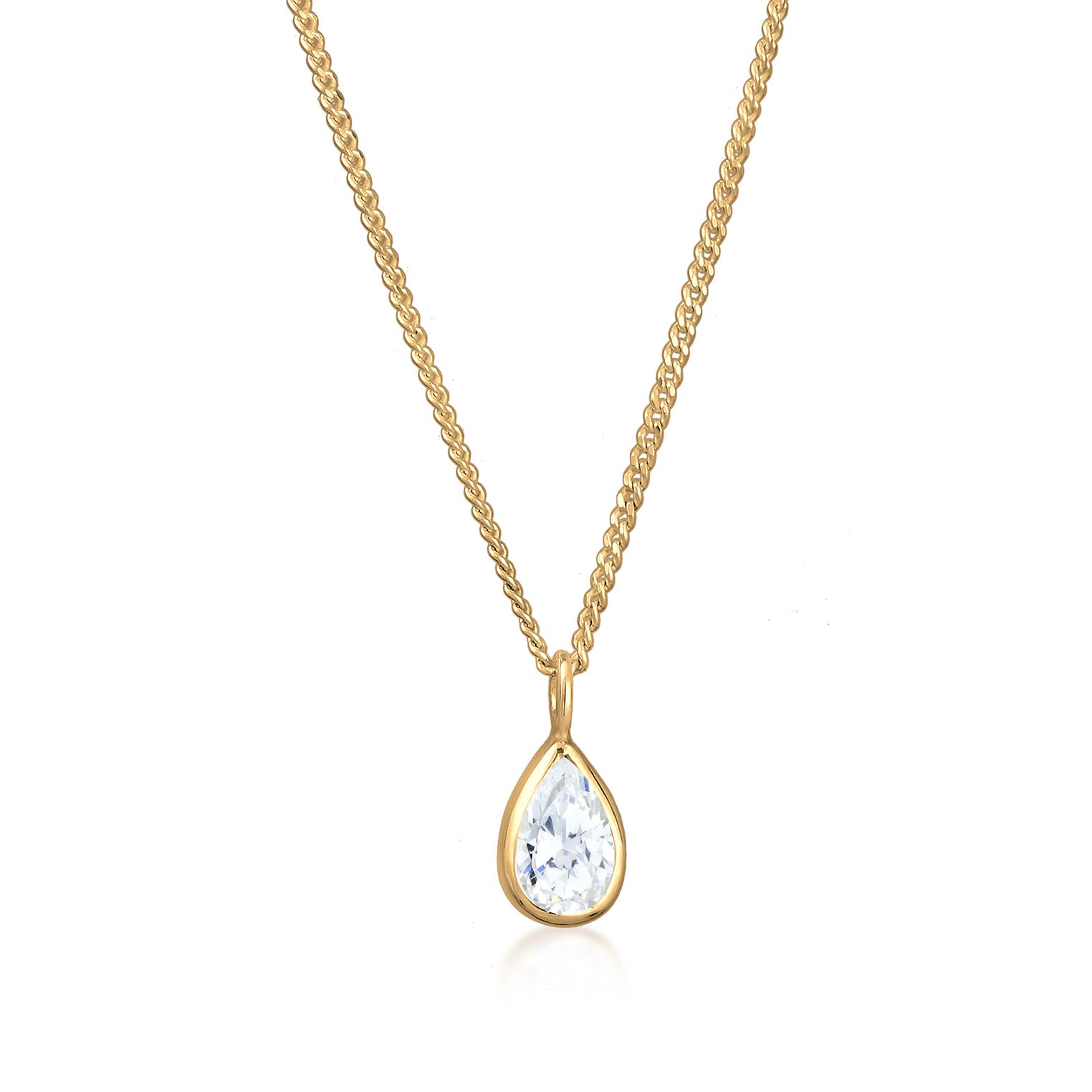 Kalung perak 925 lapis emas dengan zirconia elegan Elli Jewelry