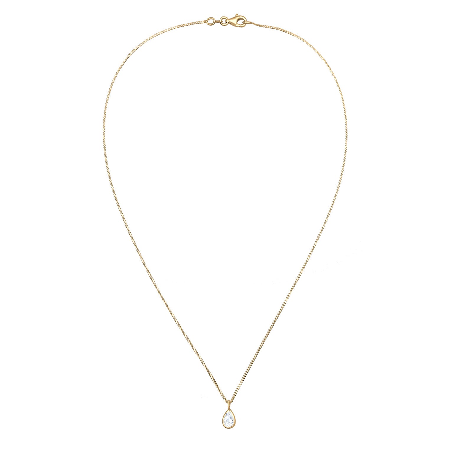 Kalung perak 925 lapis emas dengan zirconia elegan Elli Jewelry