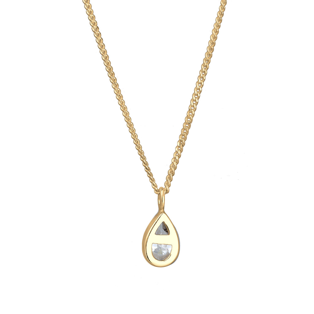 White Kalung Perhiasan Perak 925 Wanita Drop White Zirconia Gold Plated