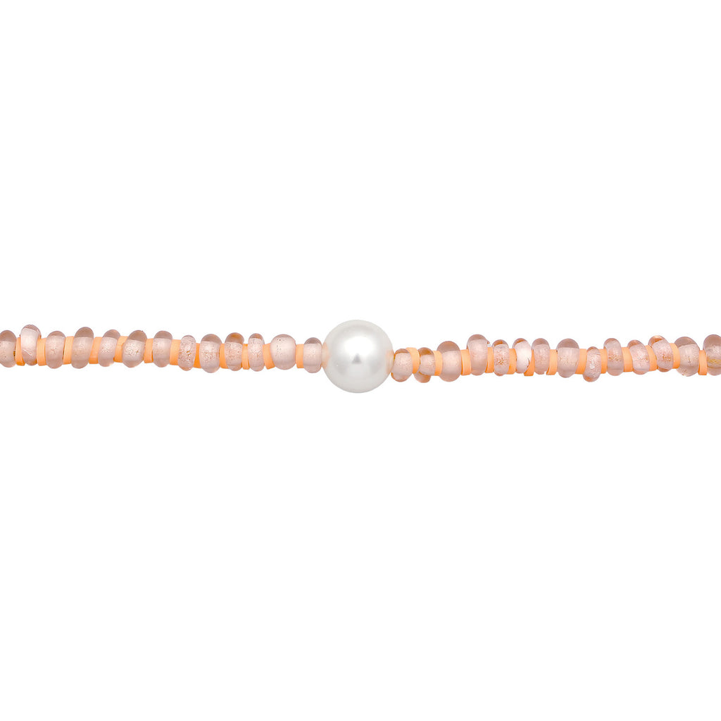 Ladies Disc Beads with Shell Core Pearl and heishi Beads in 925 Sterling Silver Gold Plated