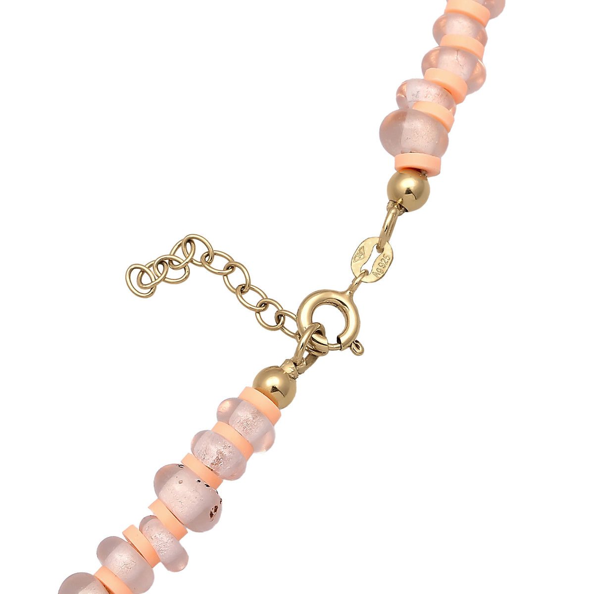 Ladies Disc Beads with Shell Core Pearl and heishi Beads in 925 Sterling Silver Gold Plated