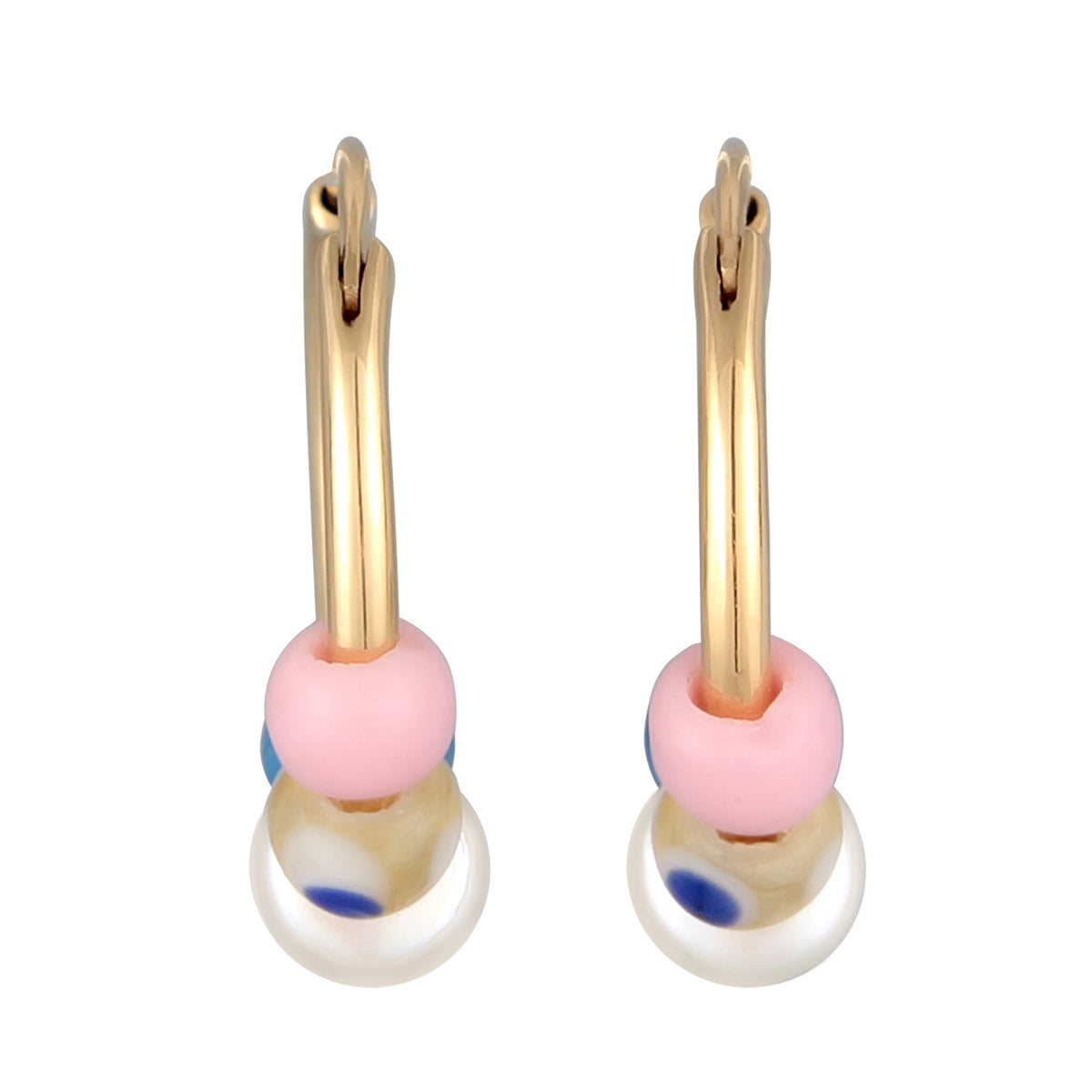 Elli PREMIUM earrings Ladies creoles Beads Trend in 925 sterling silver gold plated