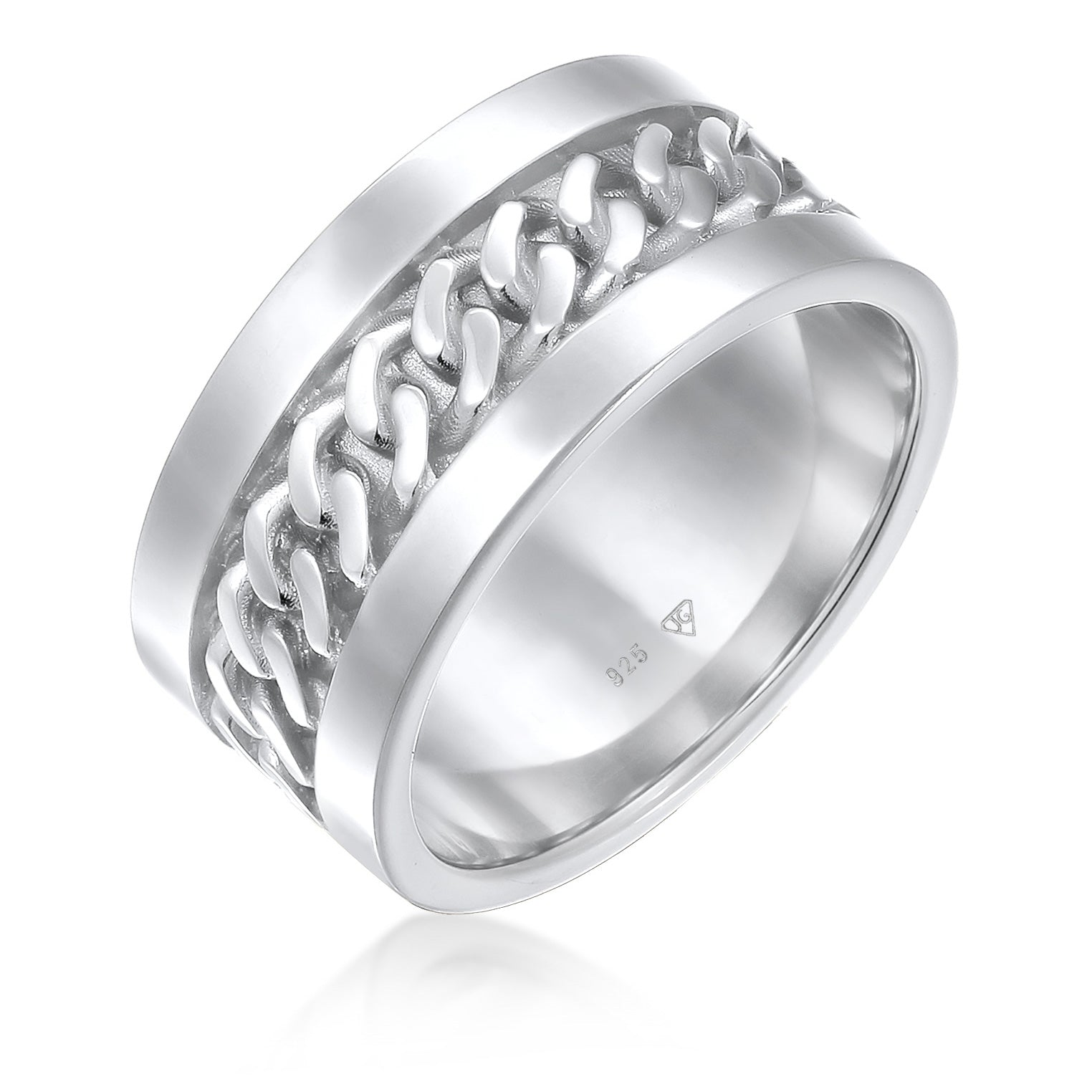 Silver Cincin Perhiasan Perak 925 Wanita Chain Design Wide