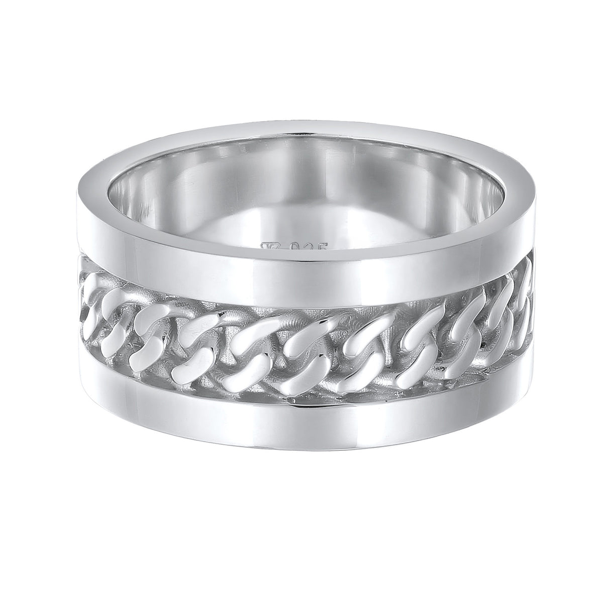 Silver - Elli | Embedded Chain Band Ring 925 Silver