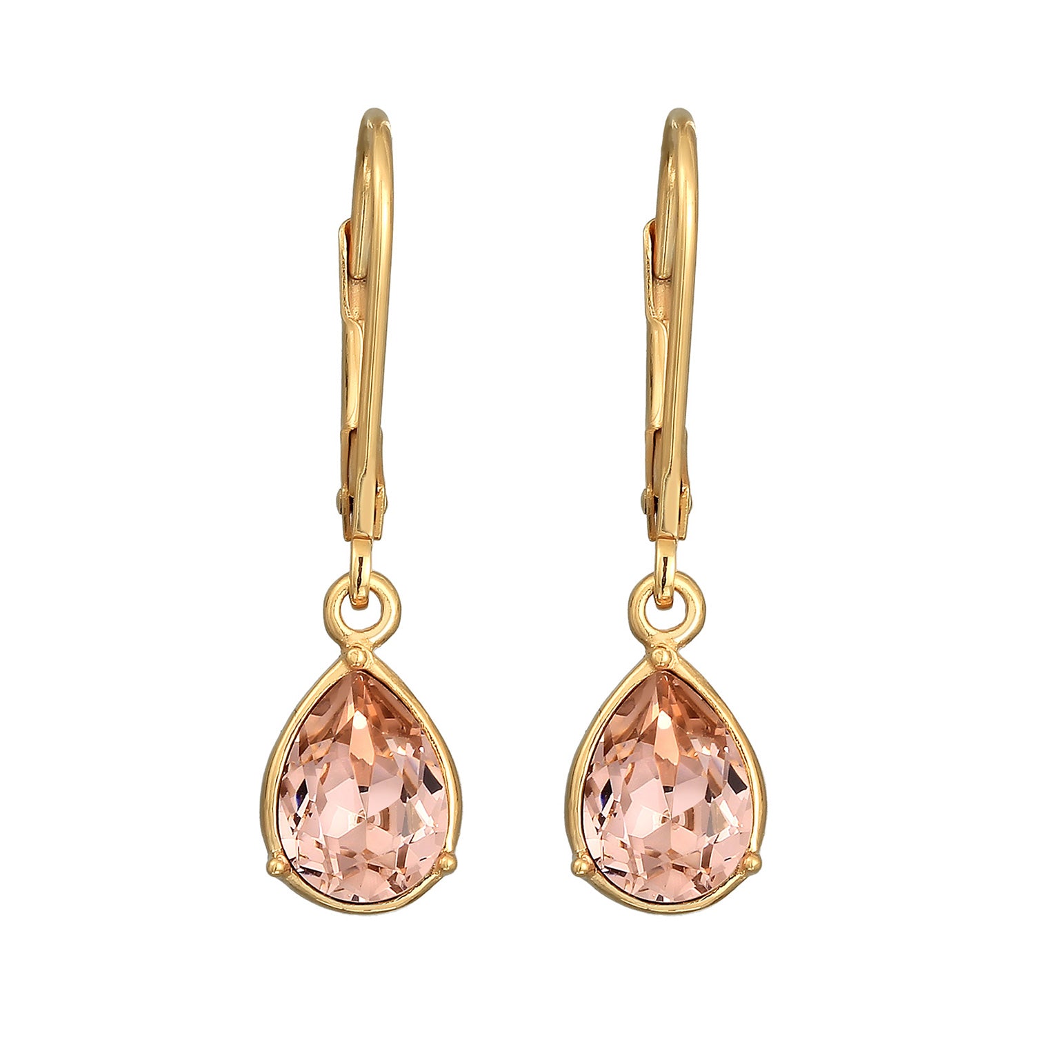 Gold Perhiasan Wanita Perak Asli - Silver Anting Hangers  Crystal Drops Gold Plated
