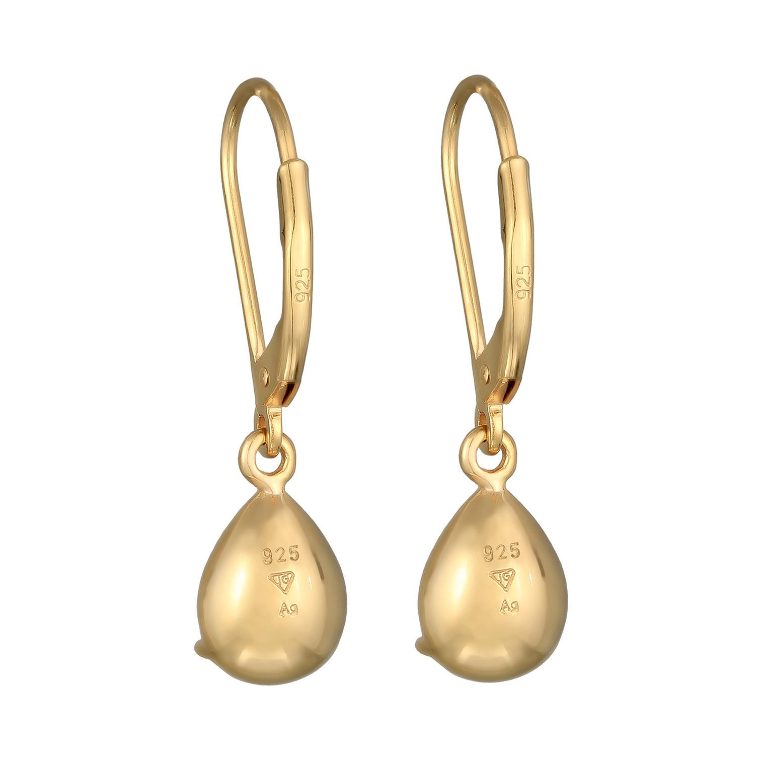 Gold Perhiasan Wanita Perak Asli - Silver Anting Hangers  Crystal Drops Gold Plated