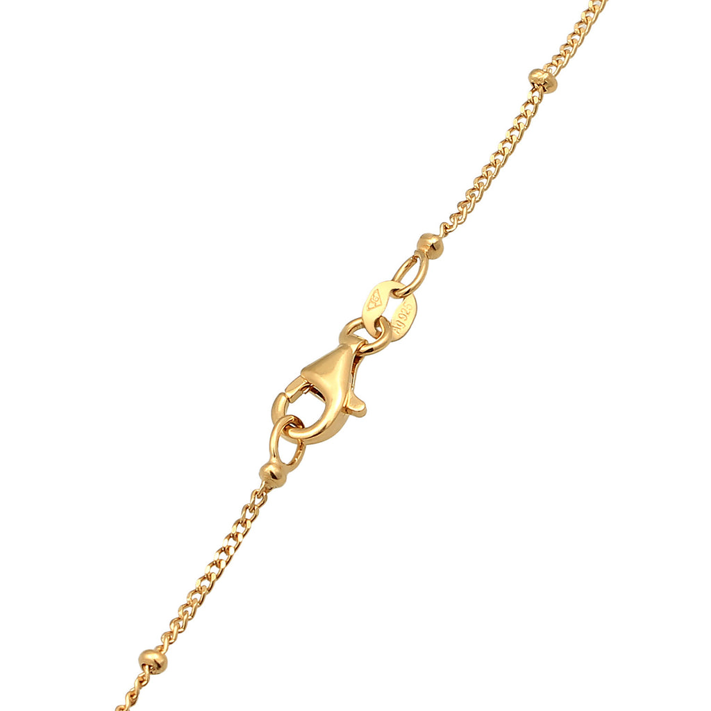Gold Perhiasan Wanita Perak Asli - Silver Kalung Pendant Circle Twisted Balls Gold Plated