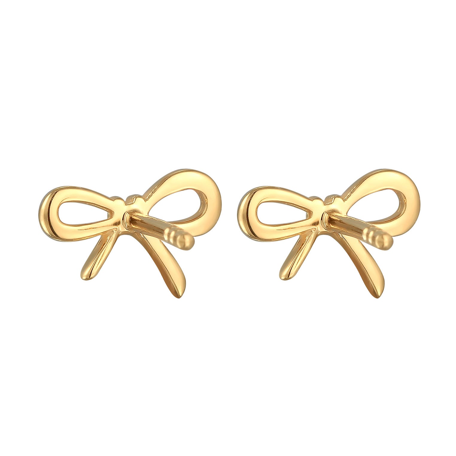 Gold Perhiasan Wanita Perak Asli - Silver Anting Bow Trend With Zirconia Crystal Gold Plated