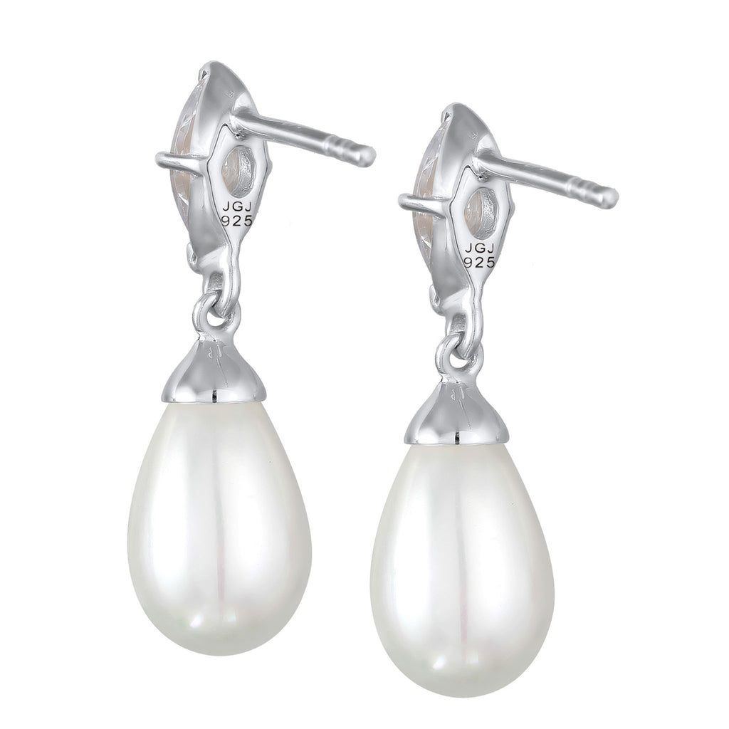 Silver Anting Perhiasan Perak 925 Wanita Stud Zirconia Mutiara