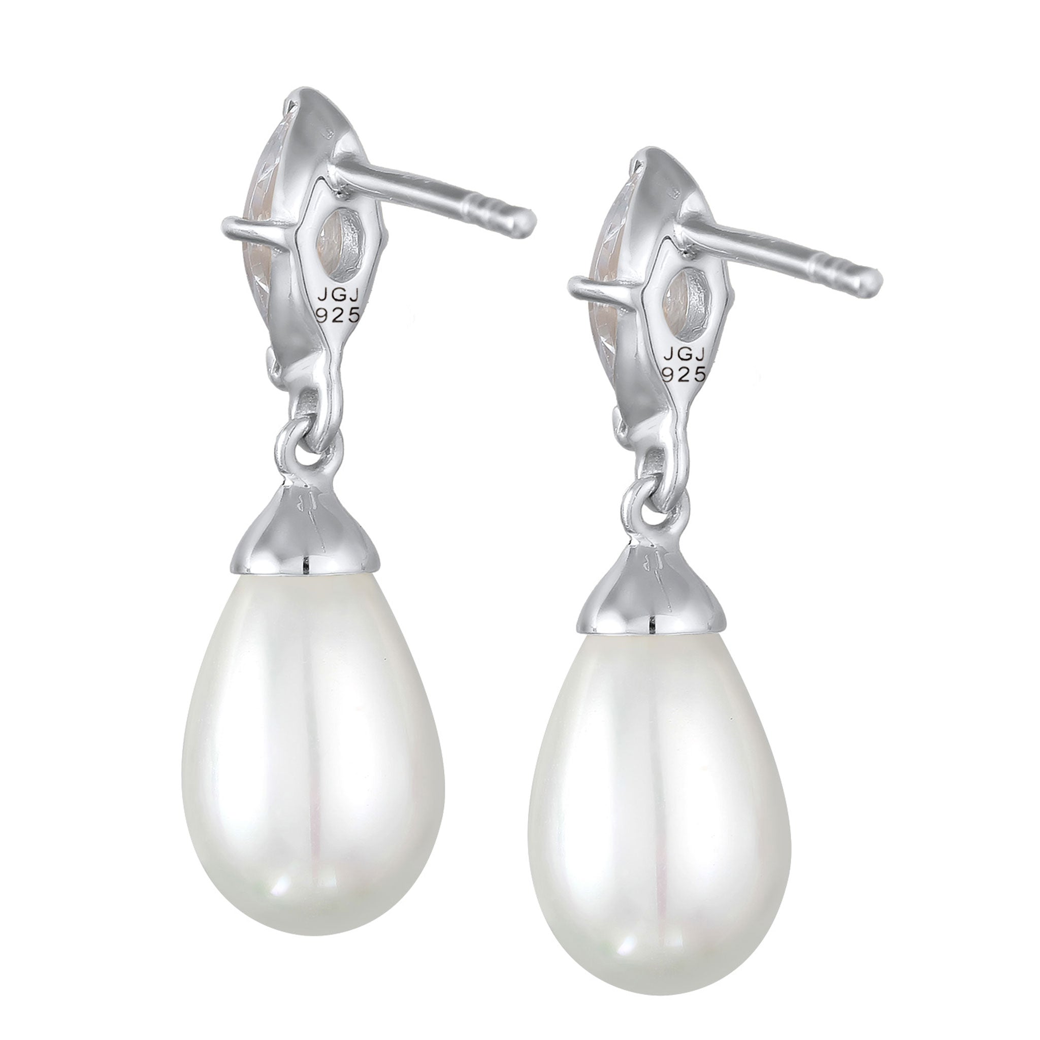 Silver Anting Perhiasan Perak 925 Wanita Stud Zirconia Mutiara