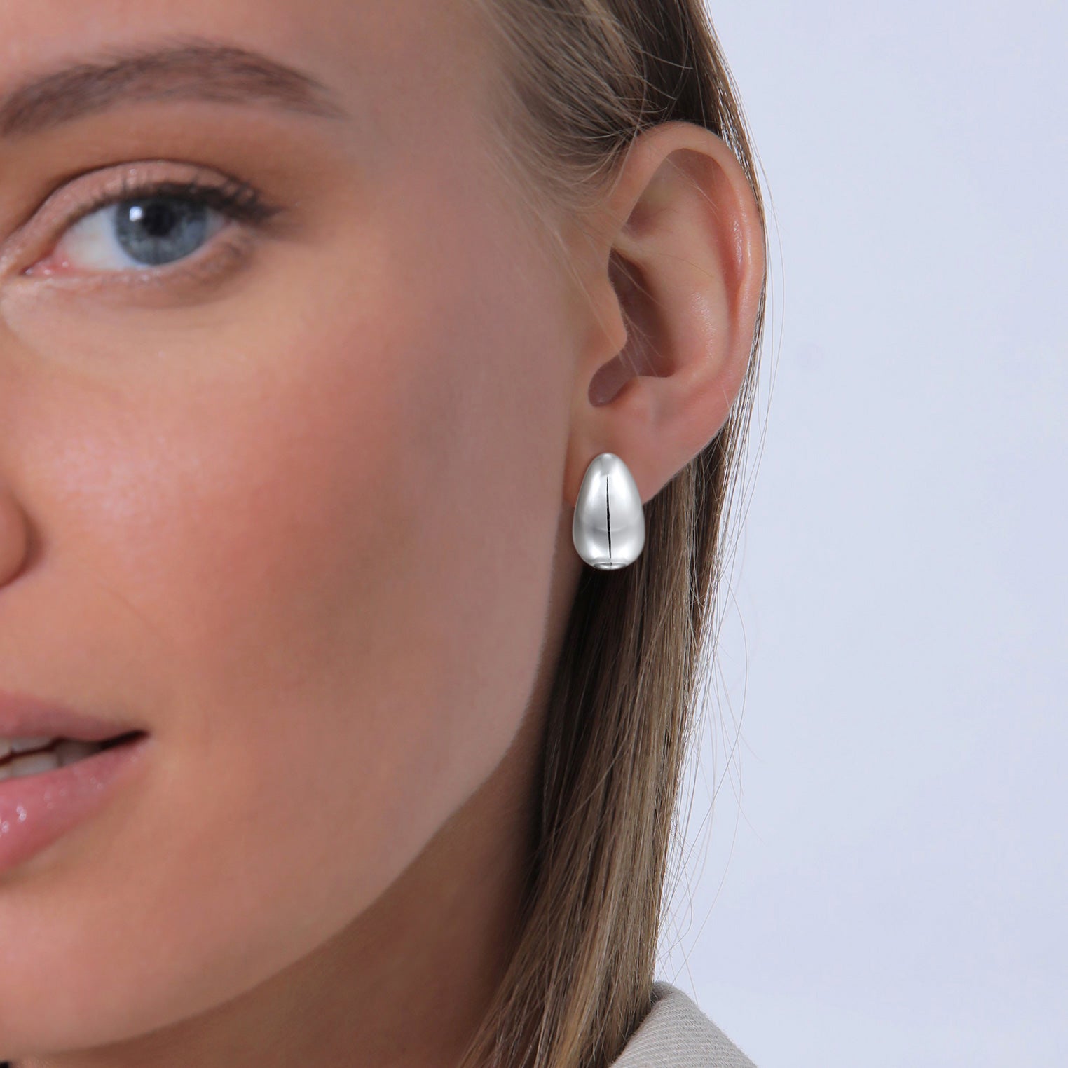 Silver Perhiasan Wanita Perak Asli - Silver Anting Drop Chunky