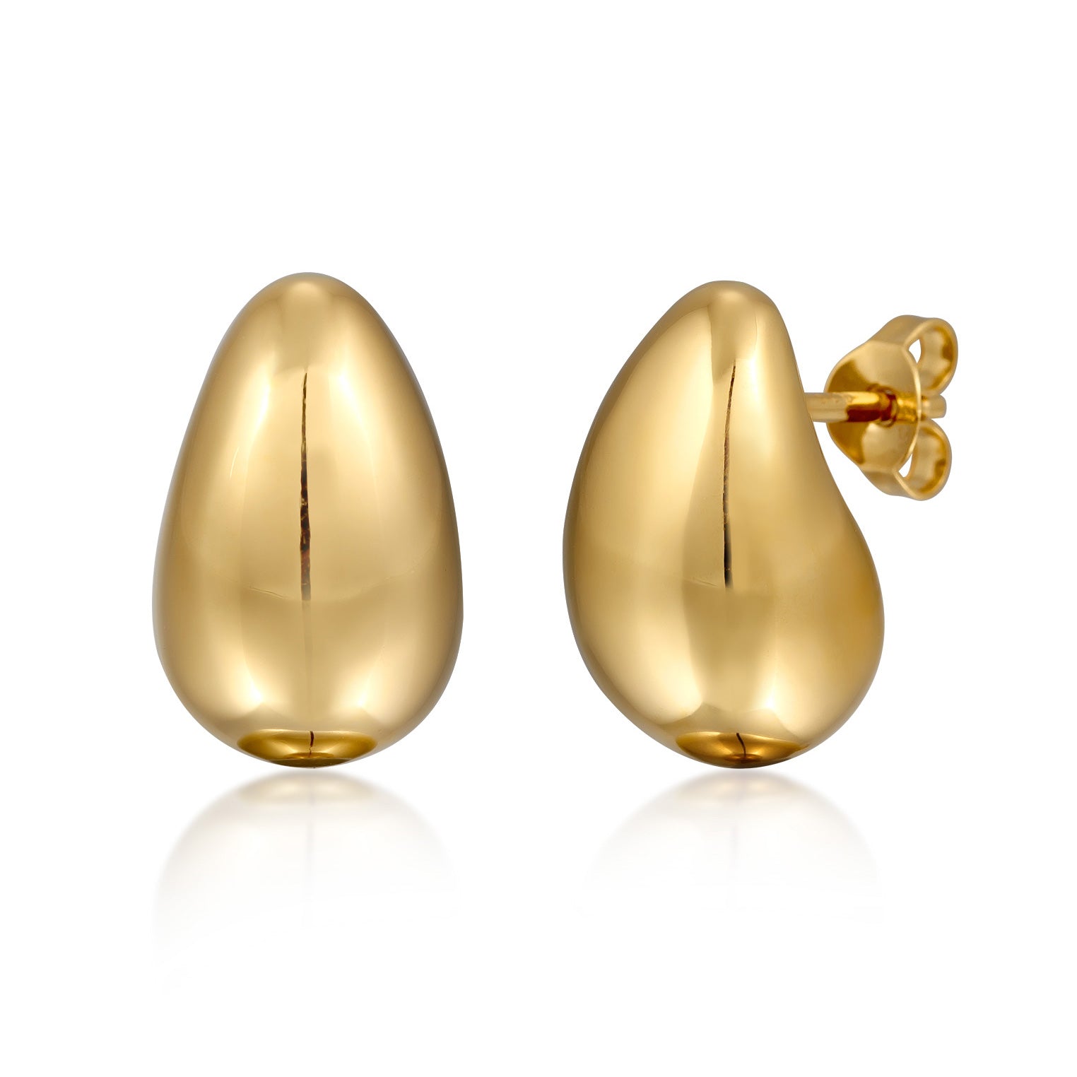 Gold Perhiasan Wanita Perak Asli - Silver Anting Drop Chunky Gold Plated