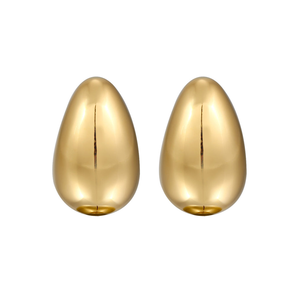 Gold Perhiasan Wanita Perak Asli - Silver Anting Drop Chunky Gold Plated