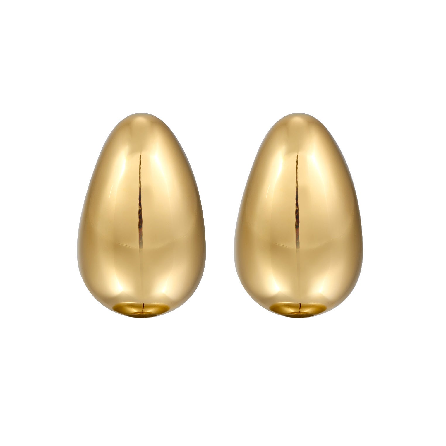 Gold Perhiasan Wanita Perak Asli - Silver Anting Drop Chunky Gold Plated