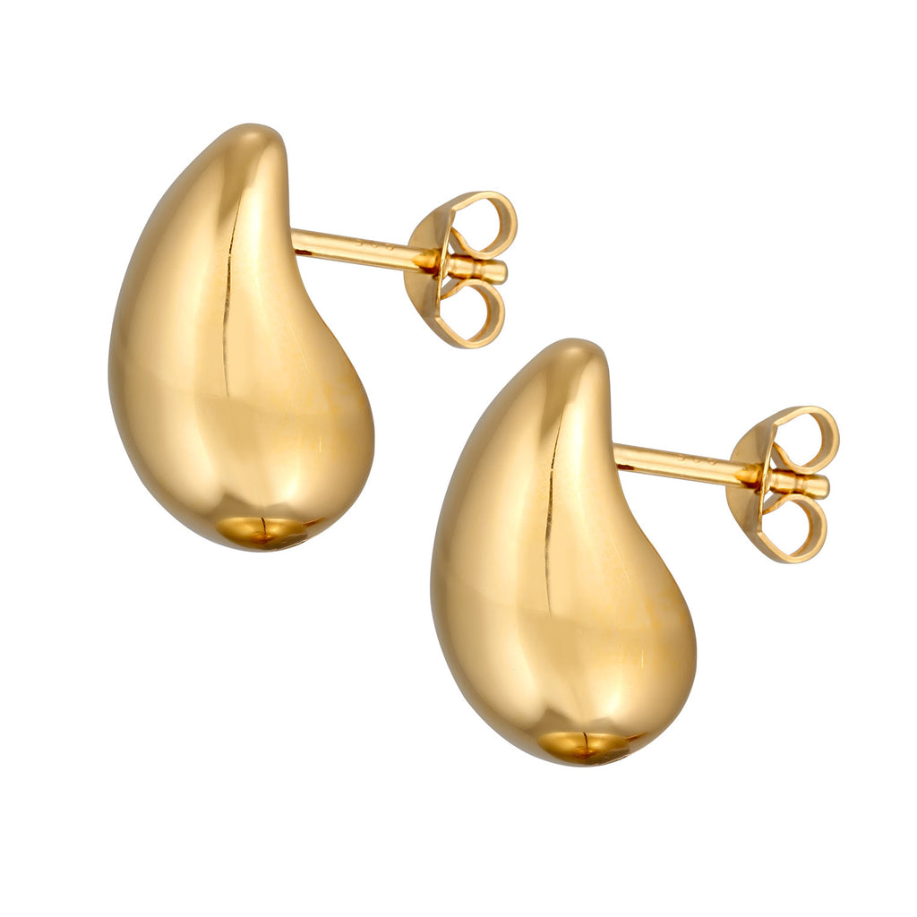Gold Perhiasan Wanita Perak Asli - Silver Anting Drop Chunky Gold Plated