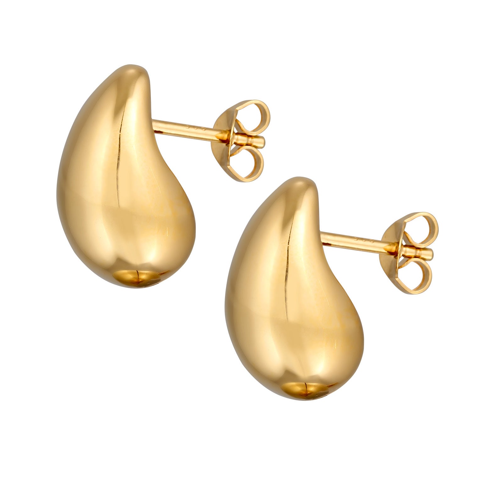 Gold Perhiasan Wanita Perak Asli - Silver Anting Drop Chunky Gold Plated