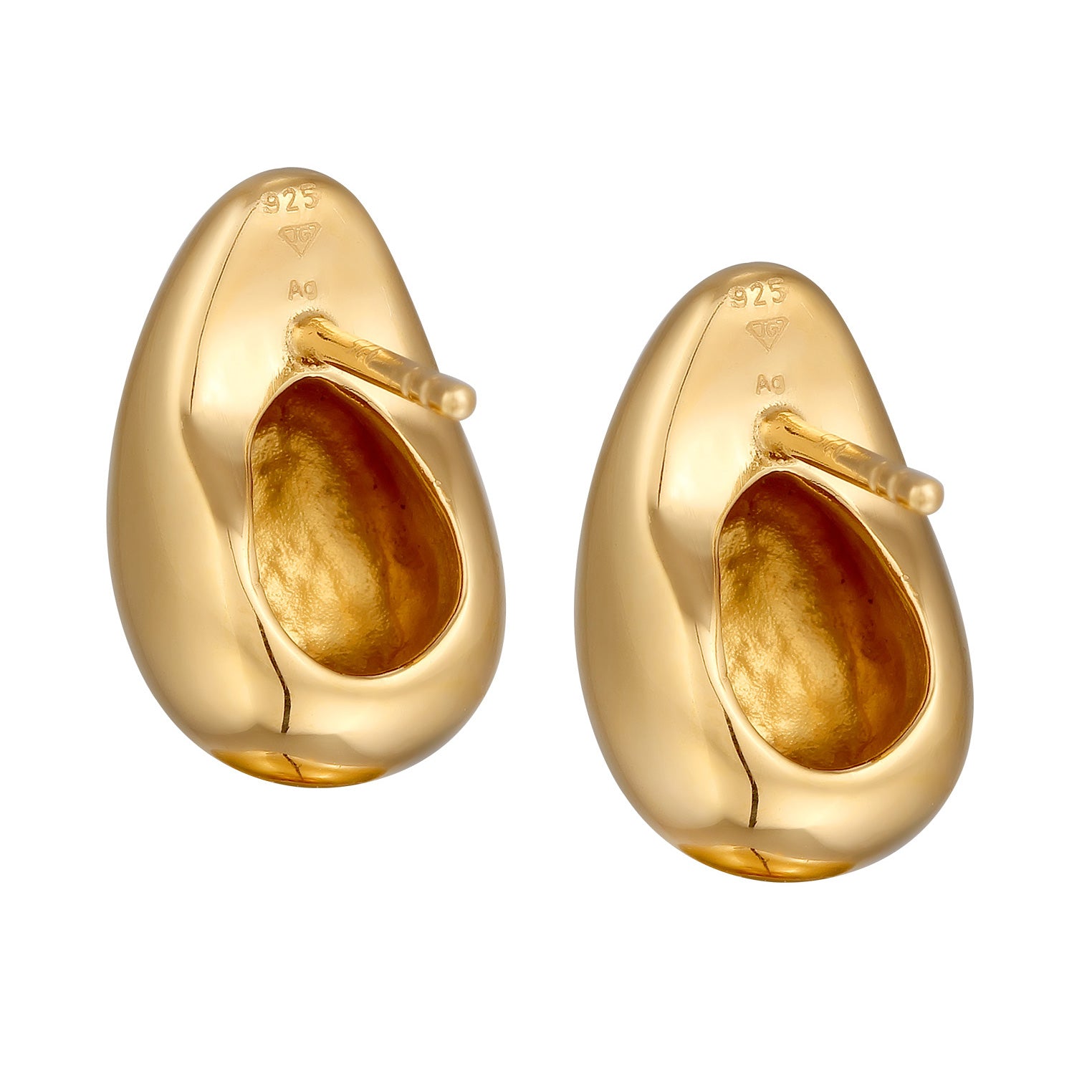 Gold Perhiasan Wanita Perak Asli - Silver Anting Drop Chunky Gold Plated