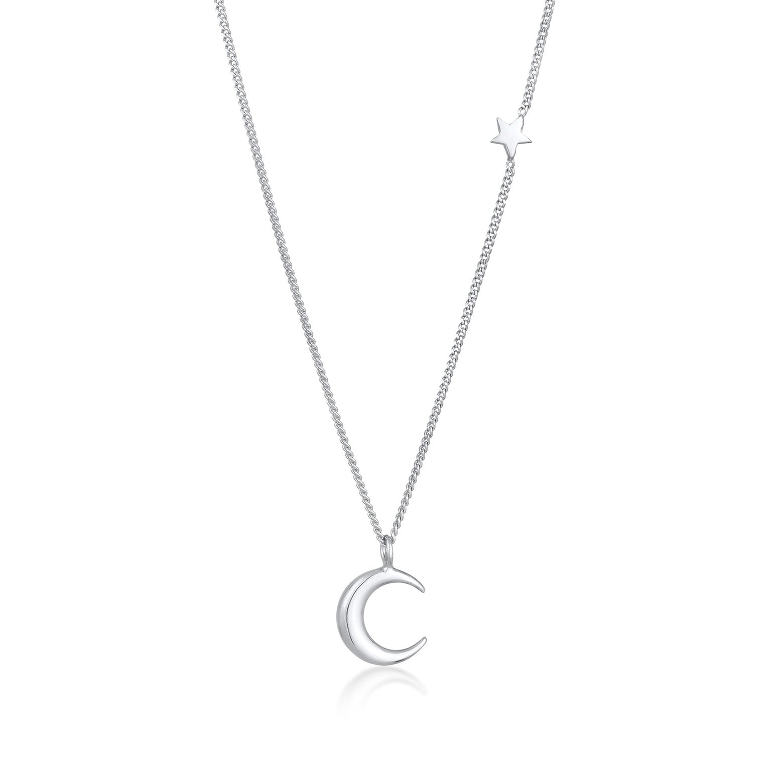 Silver Perhiasan Wanita Perak Asli Kalung Crescent Moon Astro