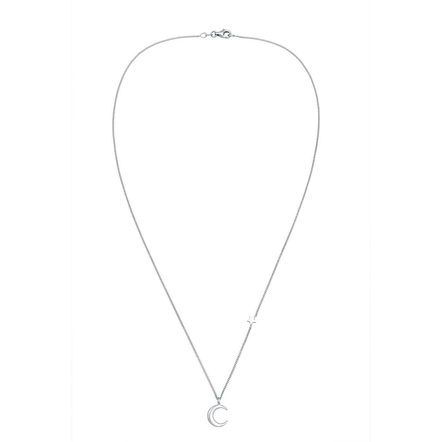 Silver Perhiasan Wanita Perak Asli Kalung Crescent Moon Astro
