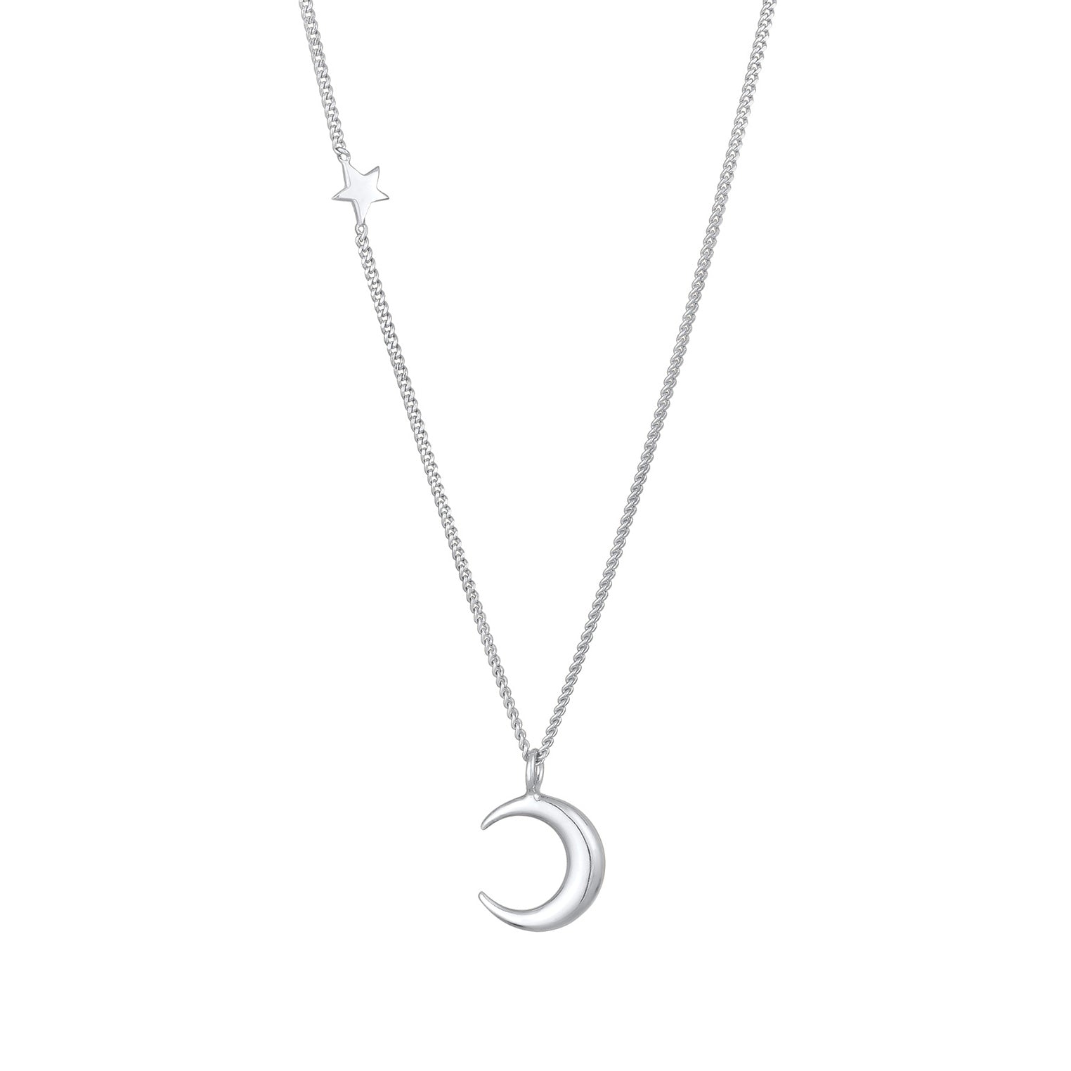 Silver Perhiasan Wanita Perak Asli Kalung Crescent Moon Astro